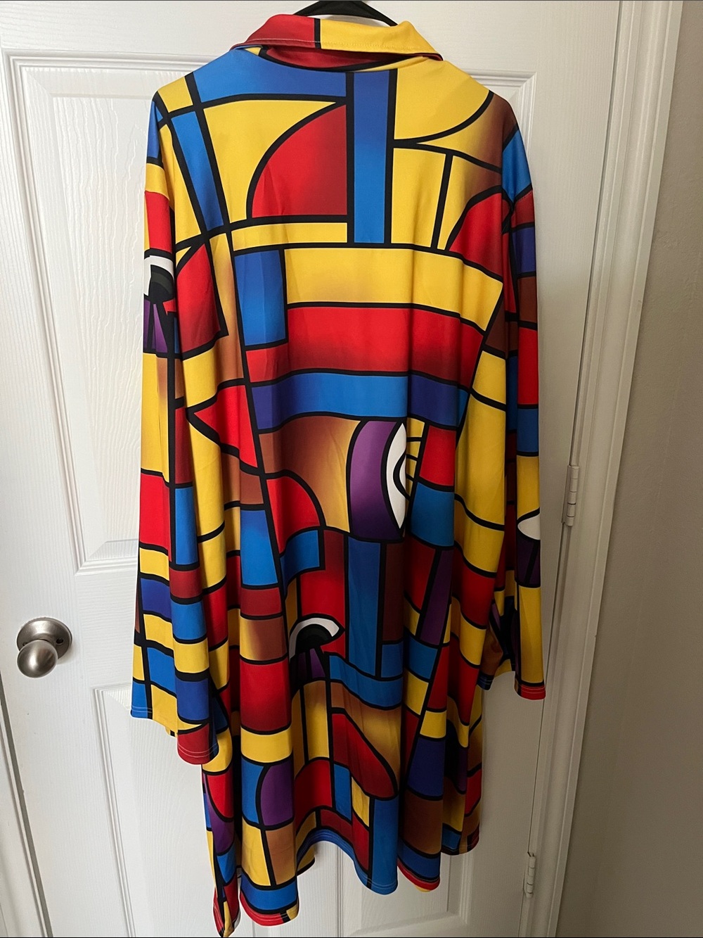Abstract Color-Block Duster in Red, Yellow & Blue - Picture 2 of 2